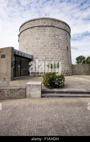 Sandycove Martello-Turm, heute das James Joyce Museum, wo er Zeit mit Oliver StJohn Gogarty verbrachte und wo der Roman Ulysses Stockfoto