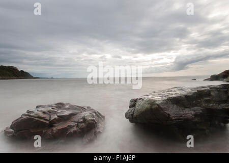 Ein Sonnenuntergang vom Strand bei Ladye Bay, Clevedon, Somerset. Stockfoto
