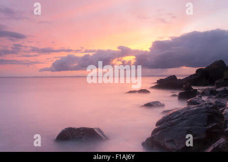 Ladye Bay, Clevedon, Sonnenuntergang Stockfoto