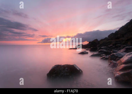 Ladye Bay, Clevedon, Sonnenuntergang Stockfoto