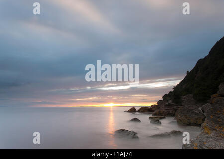Ladye Bay, Clevedon, Sonnenuntergang Stockfoto