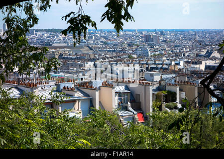 Dächer von Paris, gesehen vom Montmartre Stockfoto