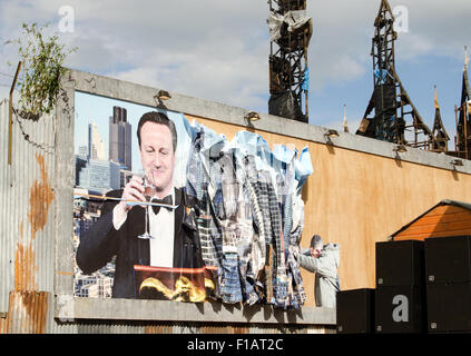 Banksy Dismaland Verblüffung Park, ein Pop-up Kunstausstellung in Oldenburg, UK, 28. August 2015 Stockfoto