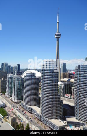 Innenstadt von Gebäuden und CN Tower in Toronto, Kanada Stockfoto