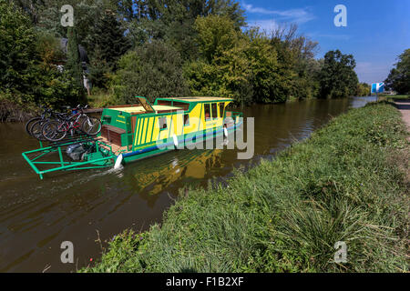 Bata-Kanal, Port Veseli Nad Moravou, Süd-Mähren, Tschechische Republik, Europa-Bata-Kanal ist einen schiffbaren Kanal am Fluss Morava Stockfoto