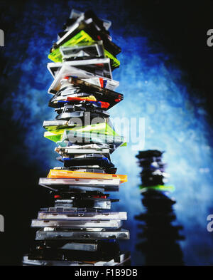 Hamburg, Deutschland, Stapel CDs Stockfoto