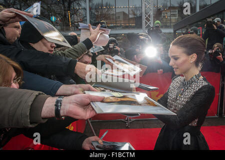 Natalie Portman, Natalie Hershlag, israelisch-amerikanische Schauspielerin, vor dem Haus der Berliner Festspiele auf der 65. Berlinale Stockfoto