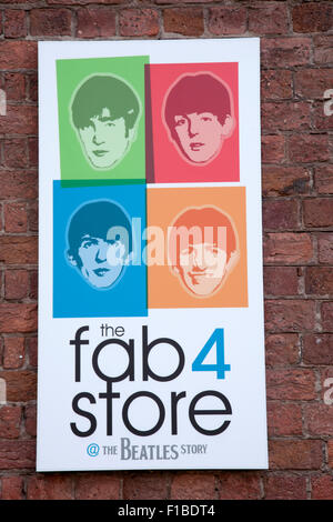 Fab Four Store Zeichen, Albert Docks; Liverpool; England; UK Stockfoto