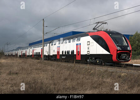 Velten, Deutschland, Bombardier Transportation (BT) auf einem Test zu verfolgen Stockfoto