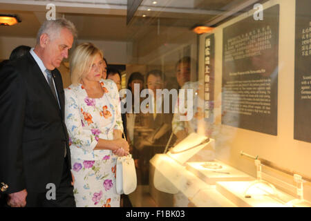 Xi ' an, der chinesischen Provinz Shaanxi. 1. Sep, 2015. Der serbische Präsident Tomislav Nikolic und seine Frau besuchen die Kaiser Qinshihuang Mausoleum Website Museum in Xi ' an, Hauptstadt der Nordwesten der chinesischen Provinz Shaanxi, 1. September 2015. Bildnachweis: Zhang Chenjun/Xinhua/Alamy Live-Nachrichten Stockfoto