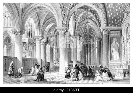 Abteikirche der hl. Jungfrau Kapelle Saint Denis beten Gebete beten, knien Innenraum Stockfoto
