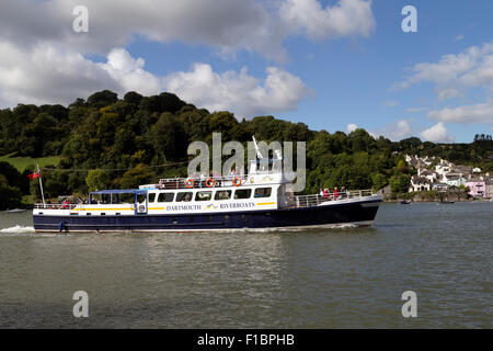 Dartmouth Flussschiffe auf dem Fluss Dart, Greenway Quay, Dittisham, Fluss Dart, Dittisham Belle, Ditsum. Richard Michael "Rik" Mayall Stockfoto