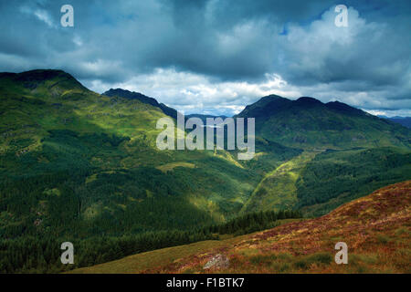 Ben Vane und Ben Vorlich Arrochar Alpen von Cruach Tairbeirt, Loch Lomond und die Trossachs National Park, Argyll & Bute Stockfoto