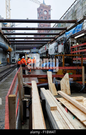 Berlin, Deutschland, U5-Tunnelbaustelle Stockfoto