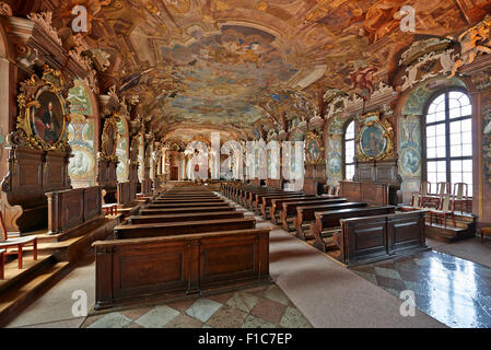 herrliche Dekoration der Aula Leopoldina, Innenansicht der Universität Breslau, Polen Stockfoto