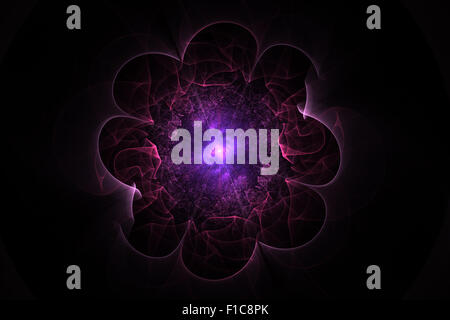 Abstrakte Fraktal Band lila glänzend scharfen Blütenblätter Stockfoto