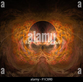 Brennendes Plasma fließt in einem dunklen Raum. Energetische Hintergrund. Stockfoto