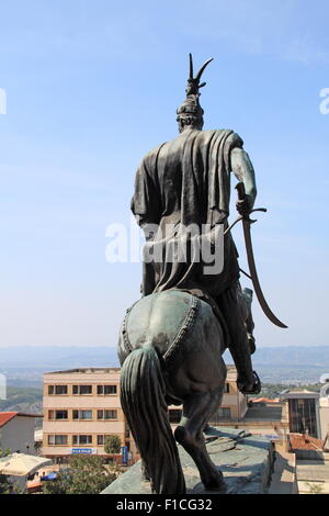 Denkmal für Skanderbeg, Rruga Kala, Kruja, Albanien, Balkan, Europa Stockfoto