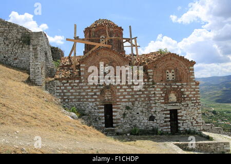 Kisha e Shen Triadhes byzantinischen Kirche der Hl. Dreifaltigkeit, Berati Burg, Berati, Albanien, Balkan, Europa Stockfoto