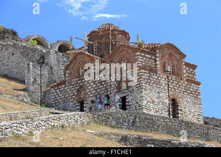 Kisha e Shen Triadhes byzantinischen Kirche der Hl. Dreifaltigkeit, Berati Burg, Berati, Albanien, Balkan, Europa Stockfoto