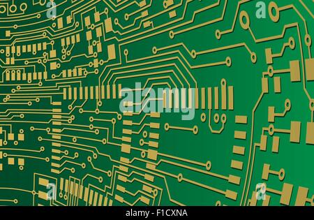 Grün und Gold Platine Hintergrund Stock Vektor