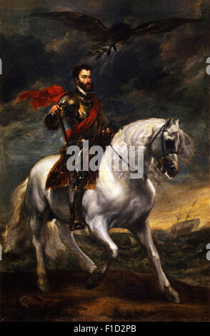 Anthony Van Dyck - Equestrian Porträt von Kaiser Karl v. Stockfoto