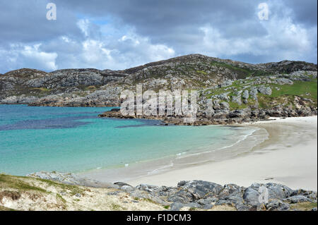 Der Strand von Achmelvich Bay in der Nähe von Lochinver, Highlands, Schottland Stockfoto