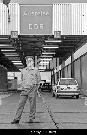 Letzten Verschiebung der DDR-Grenztruppen, der deutsch-französischen Grenze, hier am Grenzübergang Punkt Wartha-Herleshausen, Autobahn A4 Stockfoto