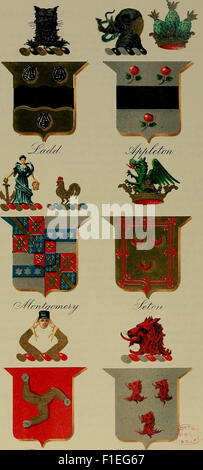 Amerika Heraldica - eine Zusammenstellung von Wappen, Wappen und Mottos der prominenten amerikanischen Familien ließen sich in diesem Land vor 1800 (1887) Stockfoto