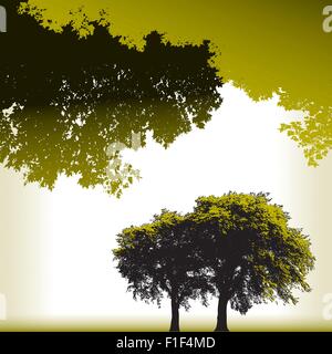 Vier Baum Landschaft Vector Hintergrund für Web oder print Stock Vektor