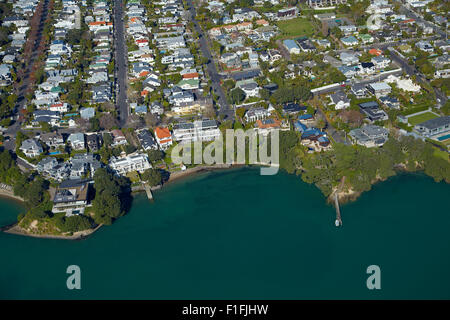 Home Bay, Herne Bay, Auckland, Nordinsel, Neuseeland - Antenne Stockfoto