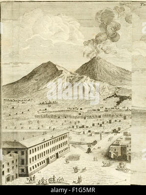 Dieses Werk von 1768 befasst sich mit dem historischen Ausbruch des Vesuvs im Oktober 1767. Es gibt einen detaillierten Überblick über die Auswirkungen der Eruption auf die umliegenden Regionen, die betroffenen Menschen und die geologischen Auswirkungen des Ereignisses. Stockfoto