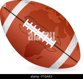 Welt Karte Fußball-Ball auf einem weißen Hintergrund. Vektor-Illustration. Stock Vektor