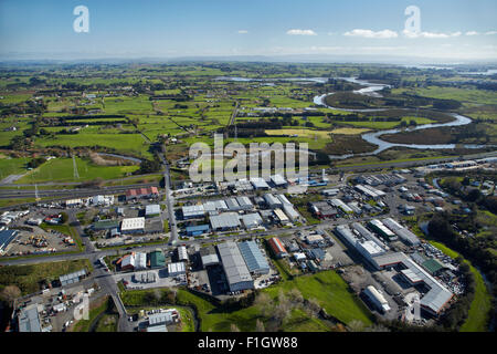 Drury, und Drury Creek, Auckland, Nordinsel, Neuseeland - Antenne Stockfoto