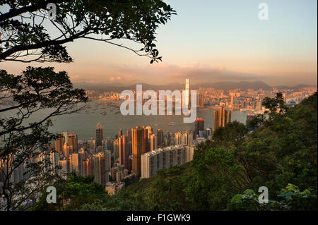 Hong Kong Stadtblick vom Victoria peak Stockfoto