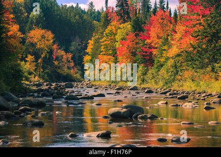 Herbstfarben in der Nähe von Lake Placid in den Adirondacks State Park im nördlichen Teil des New York State, USA