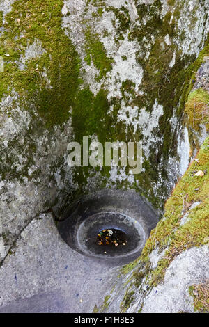 Schlagloch in Grundgestein, Askola Finnland Stockfoto