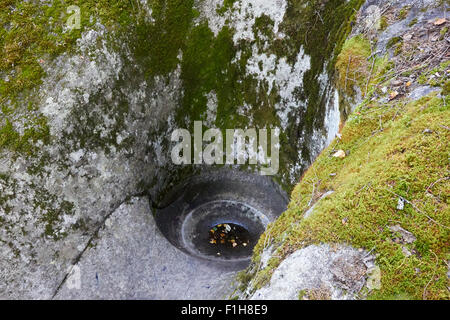 Schlagloch in Grundgestein, Askola Finnland Stockfoto