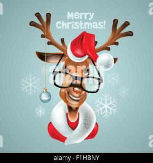 Rentier-Hipster. Santa Claus Stock Vektor