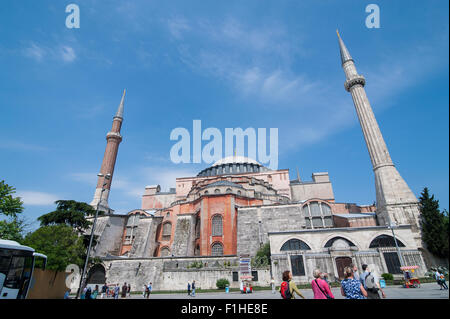 Türkei, ISTANBUL: Die Hagia Sophia ist eine der historischen Höhepunkte Istanbuls in Sultanahmet, dem historischen Teil der Stadt. T Stockfoto