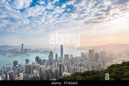 Central Hong Kong Skyline und Victoria Harbour, Hongkong, China Stockfoto