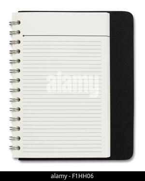 blank spiral notebook isolated on white Stockfoto