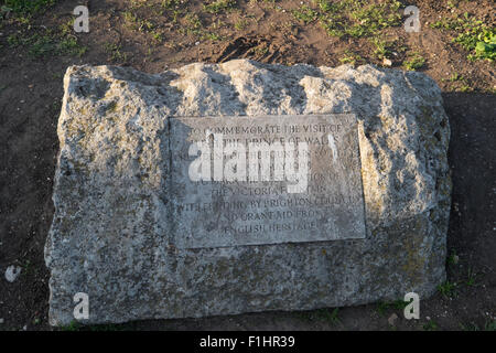 Gedenktafel an der Victoria-Brunnen in Steine Gärten, Brighton Stockfoto