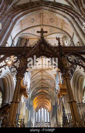Innenraum der Kathedrale von Worcester Stockfoto