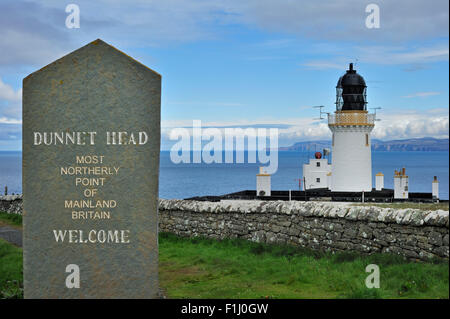 Dunnet Head Lighthouse, dem nördlichsten Punkt von Festland Großbritannien, Caithness, Highlands, Schottland, UK Stockfoto