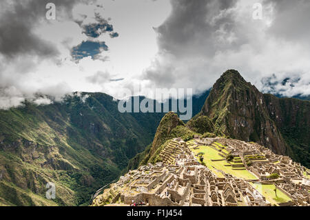 Machu Picchu (Peru, Südamerika), ein UNESCO-Weltkulturerbe Stockfoto