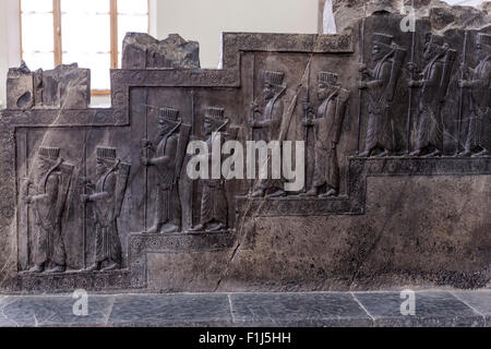 Königliche Audienz Szene, Persepolis, National Museum of Iran, Teheran Stockfoto