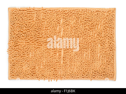 Beige Textil Teppich isoliert auf weißem Hintergrund Stockfoto