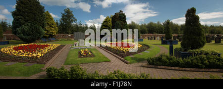 Breite Schuss der Gedenkstätte Lockerbie PA103 im Sommer, Schottland Stockfoto