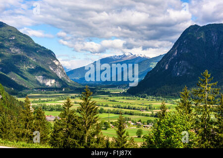 Aussicht von der Plockenpass zwischen Mortschach, Österreich und der italienischen Grenze Stockfoto